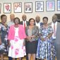 Mrs Edith Mwanje with the former employees of the EAC Organs and Institutions
